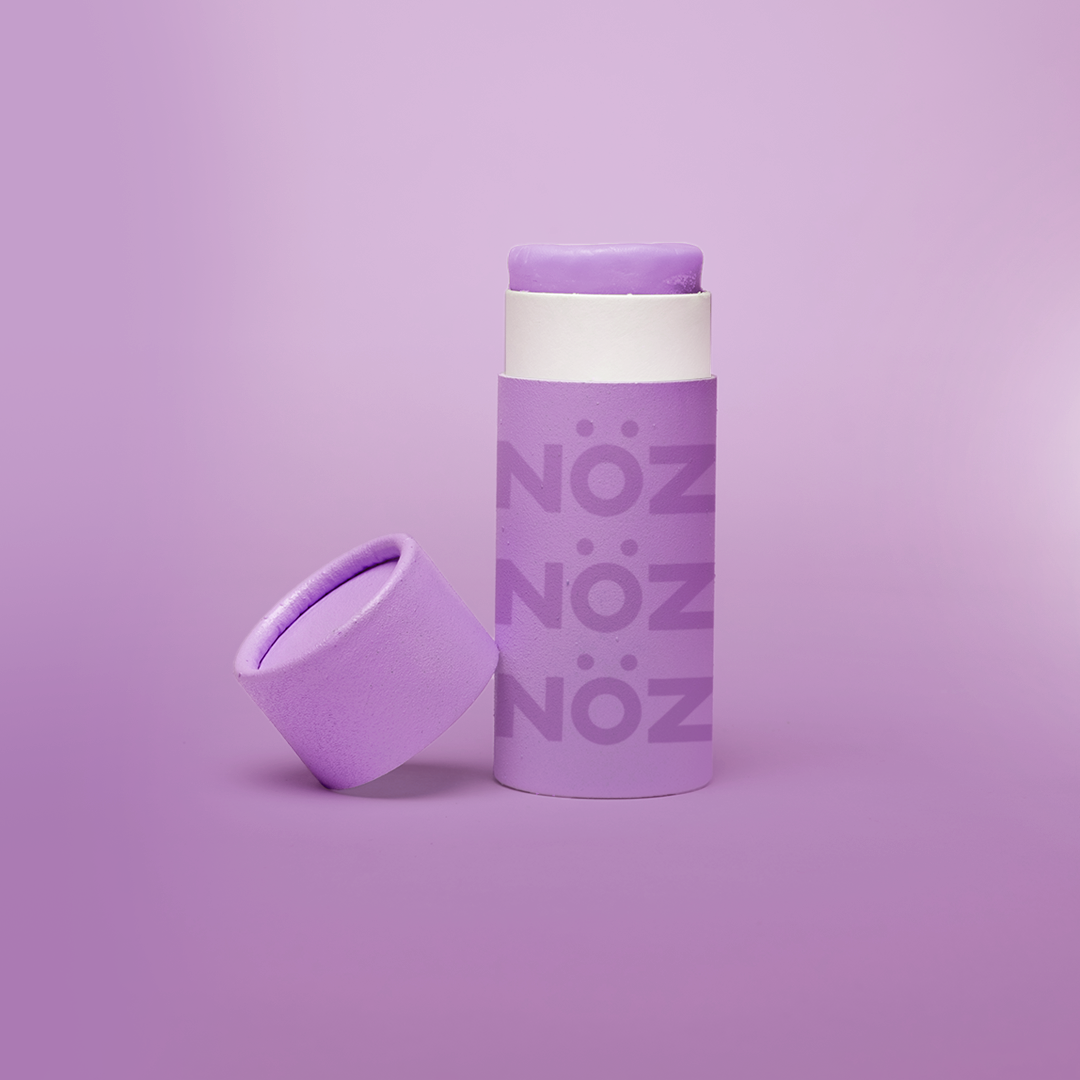 NÖZ’s purple reef safe colored sunblock stick. 